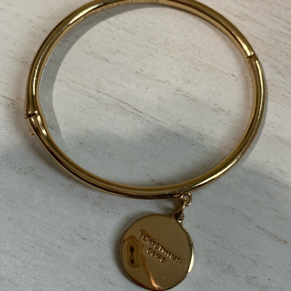 Kate Spade Something Blue Gold Bangle Bracelet with Turquoise Charm - Picture 7 of 9
